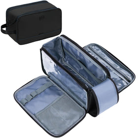 ZEEMO Toiletry Bag for Men front view showing dual compartments