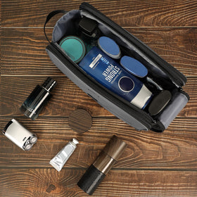 ZEEMO Travel Toiletry Bag displayed with toiletries inside