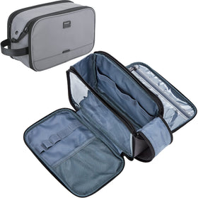 ZEEMO Travel Toiletry Bag front view showing dual compartments