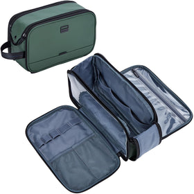 ZEEMO Travel Toiletry Bag front view showing dual compartments