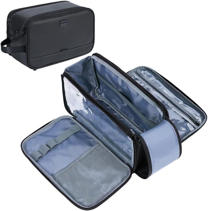 ZEEMO Travel Toiletry Bag front view with dual compartments