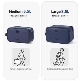 ZEEMO Travel Toiletry Bag laid flat with items organised