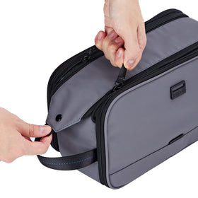 ZEEMO Travel Toiletry Bag showing see-through compartment