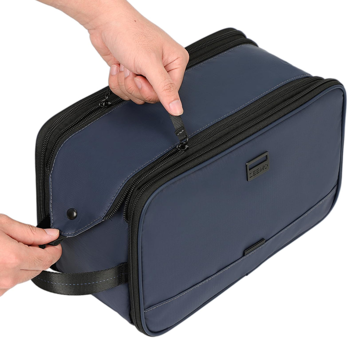 ZEEMO Travel Toiletry Bag showing see-through compartment