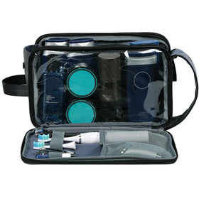 ZEEMO Travel Toiletry Bag side view showing full open design