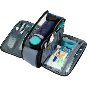 ZEEMO Travel Toiletry Bag side view with zippers