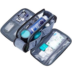 ZEEMO Travel Toiletry Bag side view with zippers