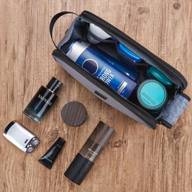 ZEEMO Travel Toiletry Bag with grooming supplies arranged