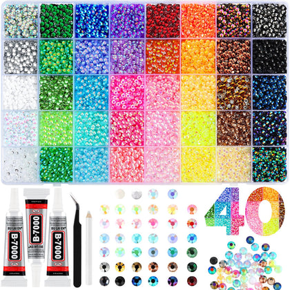 Zefy 40 Colours 4mm Resin Jelly Rhinestones Bedazzler Kit front view