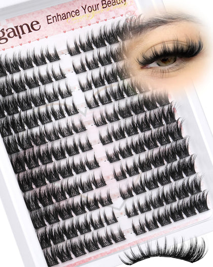 Zegaine Cat Eye Lash Clusters front view with double spikes