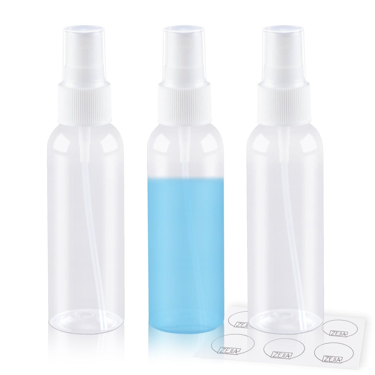 ZEJIA 2oz travel spray bottle clear front view