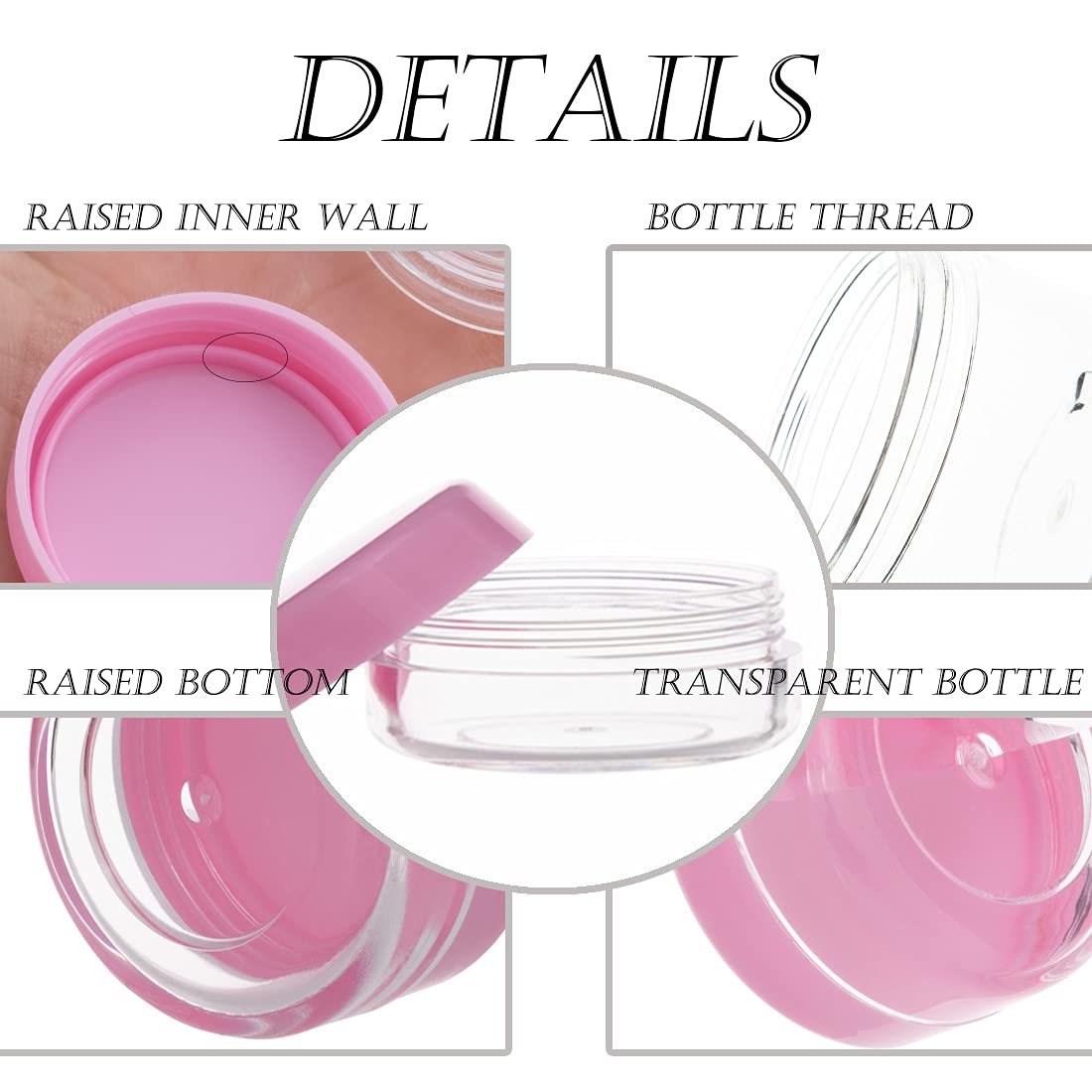 ZEJIA 5g travel container in pink next to other jars