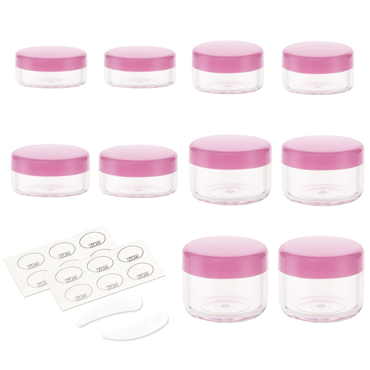 ZEJIA Small Travel Containers 10pcs in assorted colours
