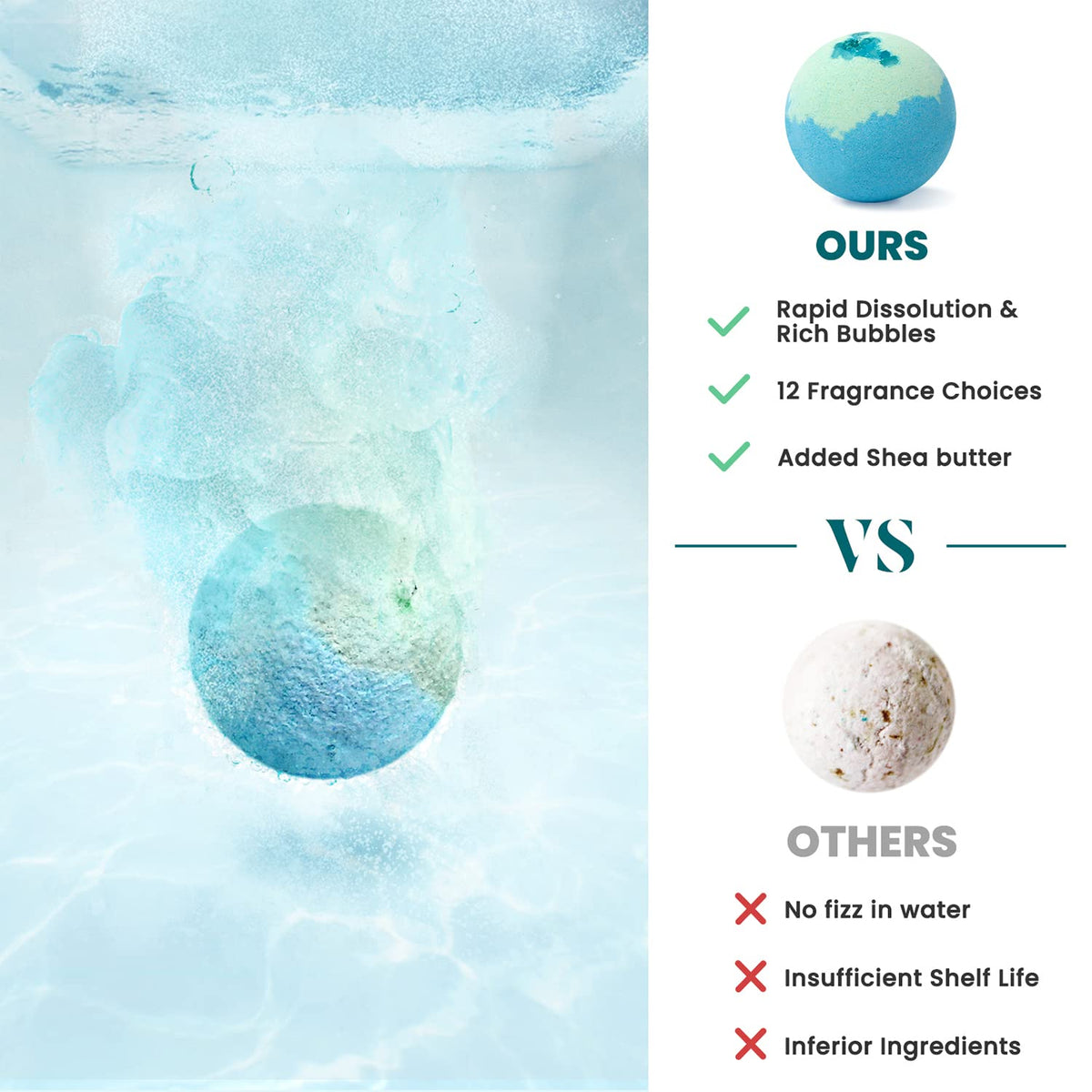 ZenBombs bath bomb dissolving in water with vibrant colour