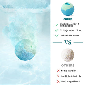 ZenBombs bath bomb dissolving in water with vibrant colour