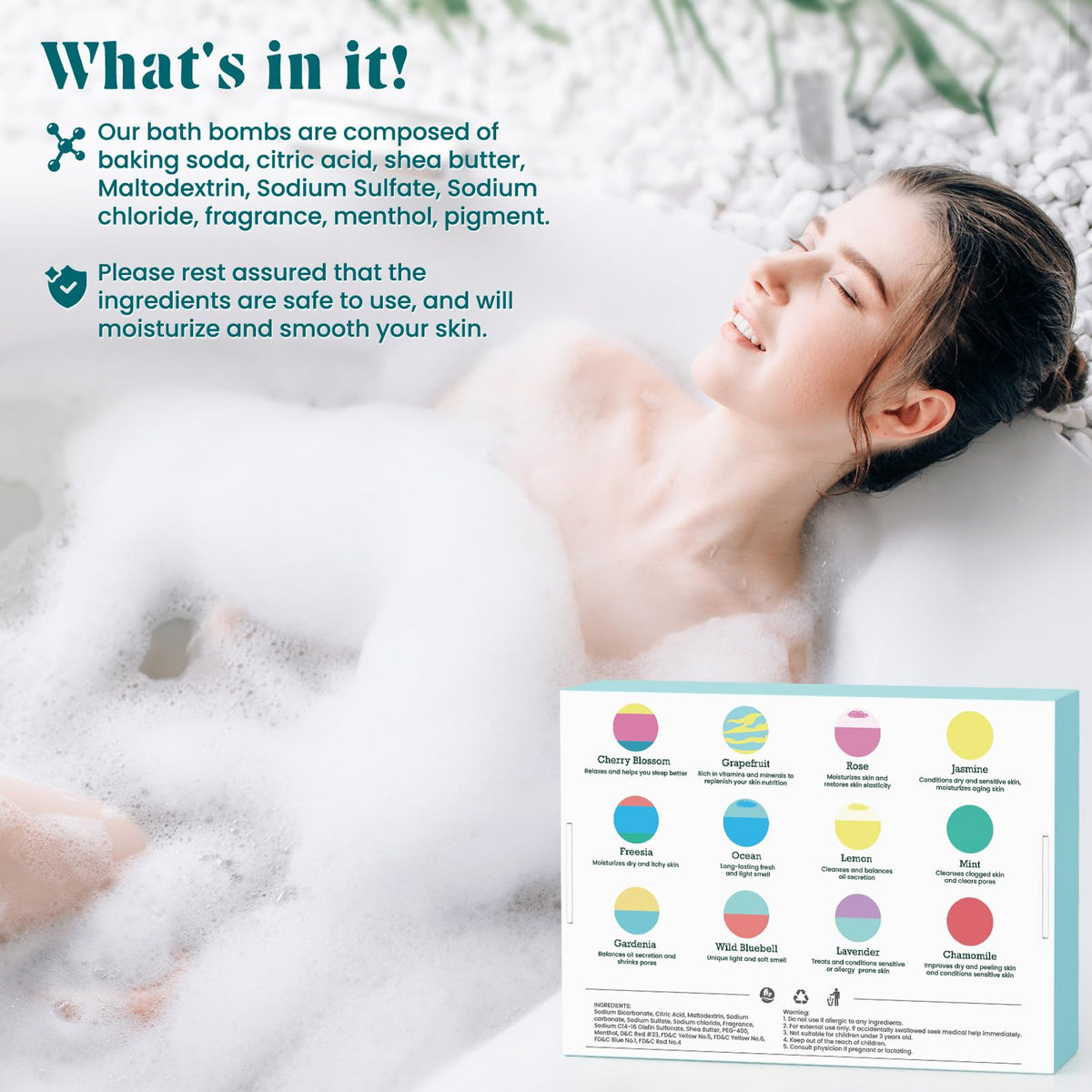 ZenBombs bath bomb with shea butter ingredients