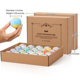 ZenBombs bath bombs arranged by scent including lavender and cherry blossoms