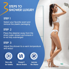ZenBombs shower steamers displayed in bathroom setting