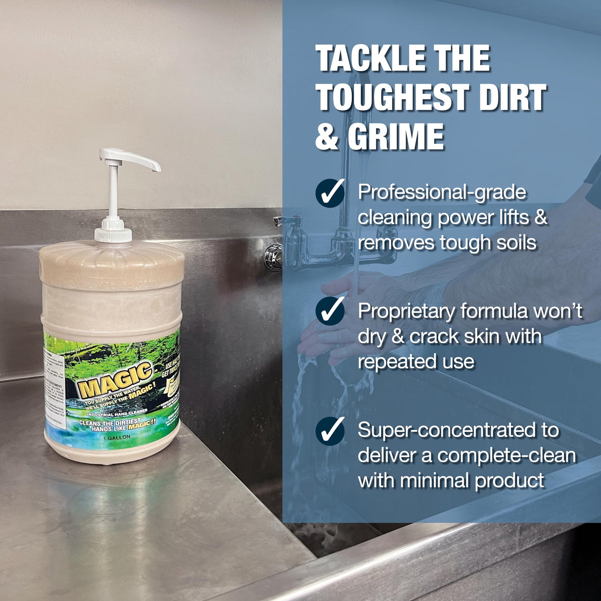 Zenex Magic Hand Soap 3.55 L in use at an auto mechanic shop