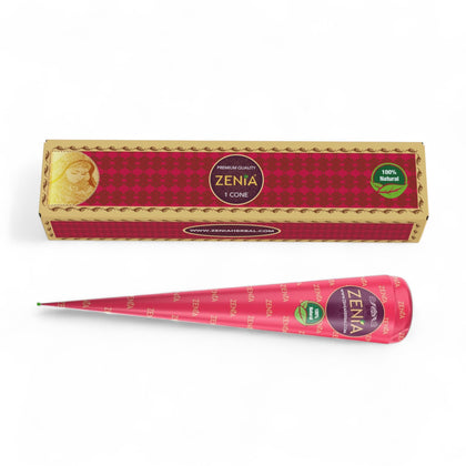 Zenia Temporary Tattoo Paste Cone front view with reddish-brown colour