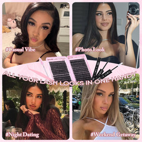 zenotti Lash Clusters Kit 544PCS lifestyle shot with model wearing lashes