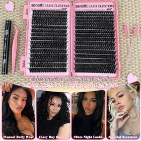 zenotti Lash Clusters Kit contents including lash bond and seal