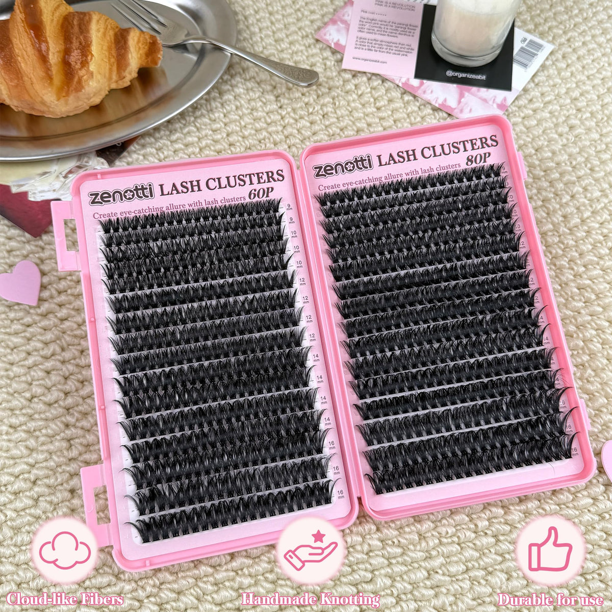 zenotti Lash Clusters Kit showcasing versatility in makeup styles