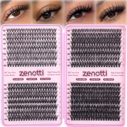 zenotti Natural Eyelash Clusters 640PCS front view