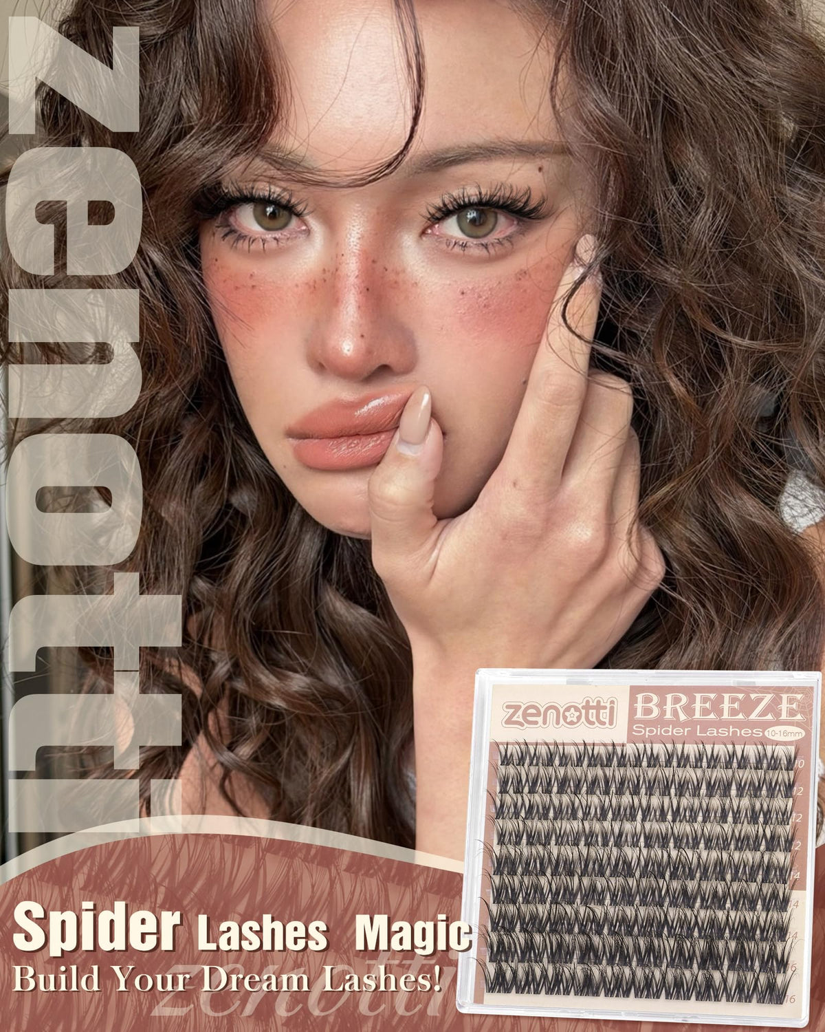 zenotti Spider Lash Clusters applied on model's eyes
