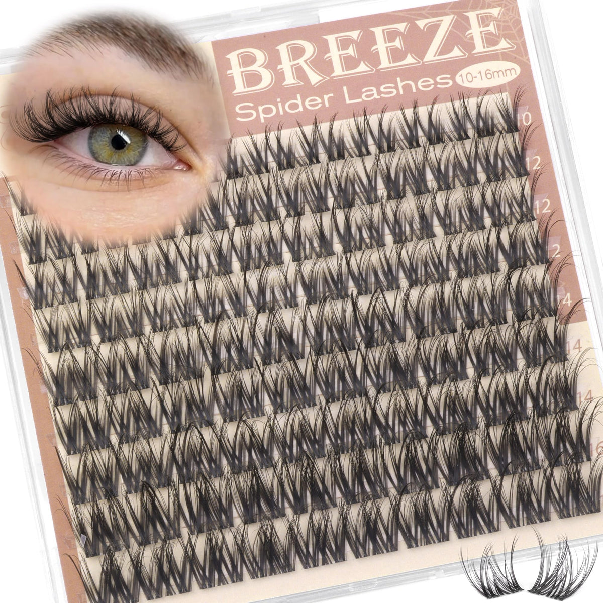 zenotti Spider Lash Clusters front view with packaging