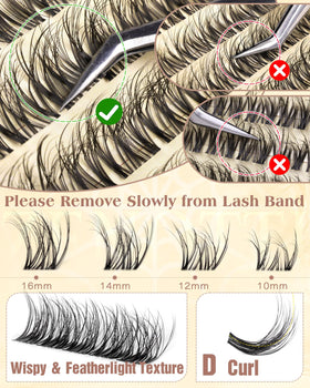 zenotti Spider Lash Clusters showing texture and fluffiness