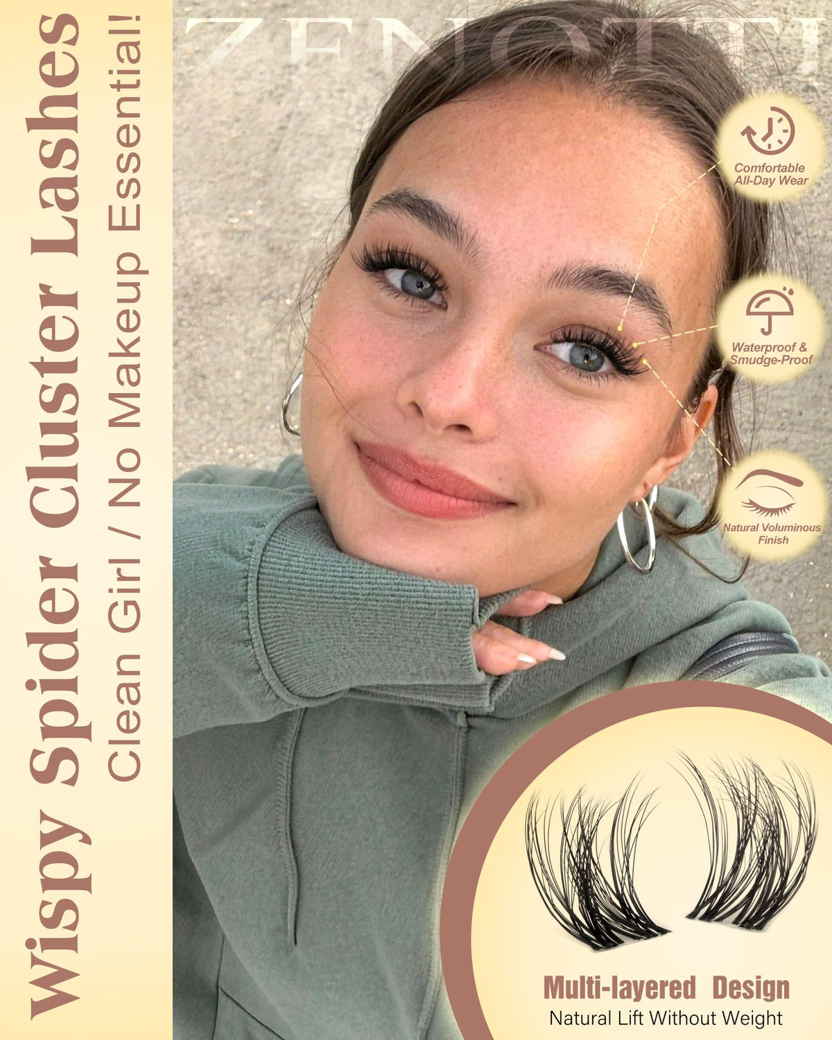 zenotti Spider Lash Clusters with makeup tools