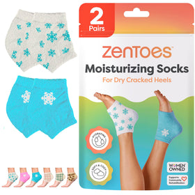 ZenToes Moisturizing Heel Socks front view, two pairs