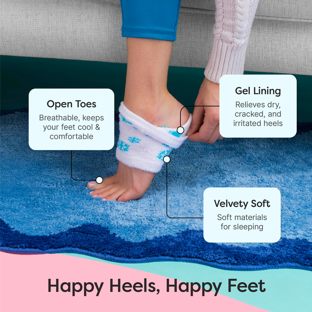 ZenToes Moisturizing Heel Socks in a relaxing home setting