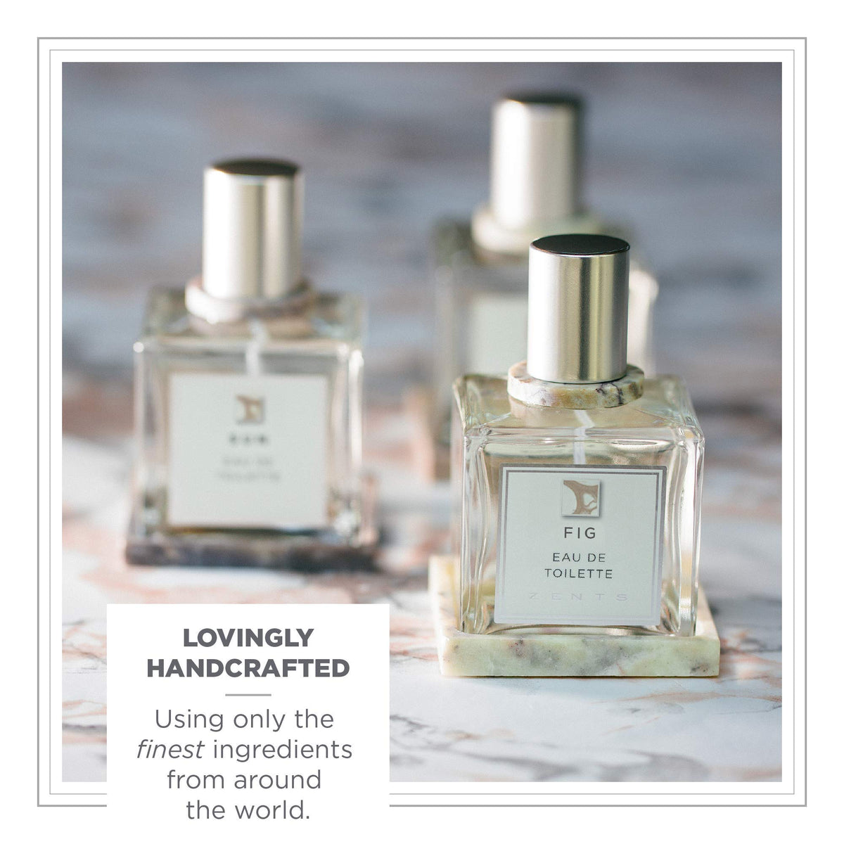 Zents Eau de Parfum Fig lifestyle scene on vanity
