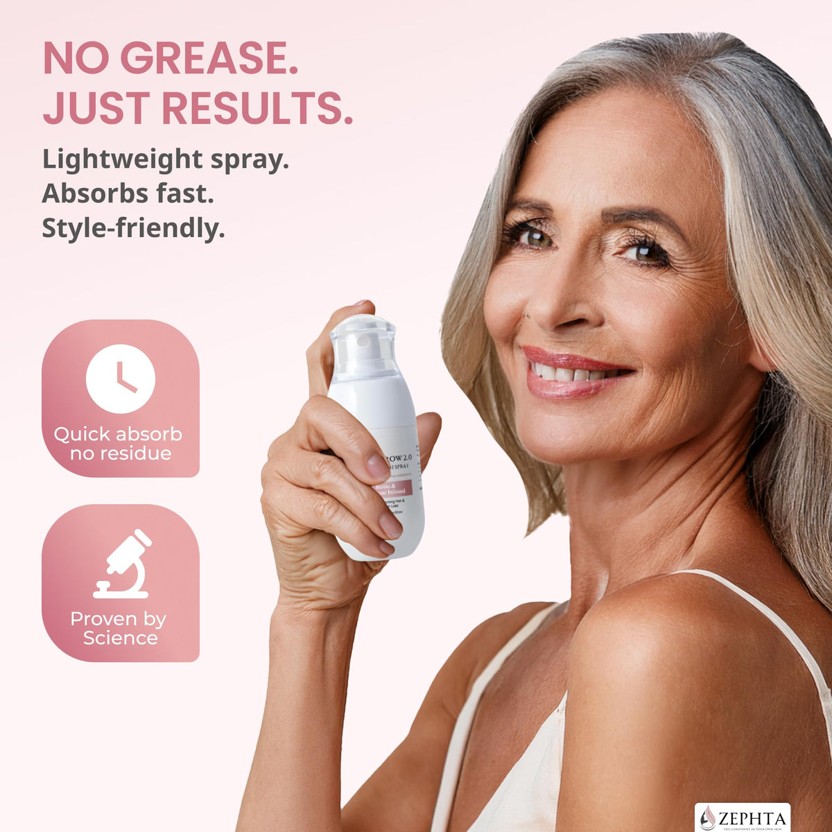 Zephta H-Regrow Hair Growth Spray packaging details