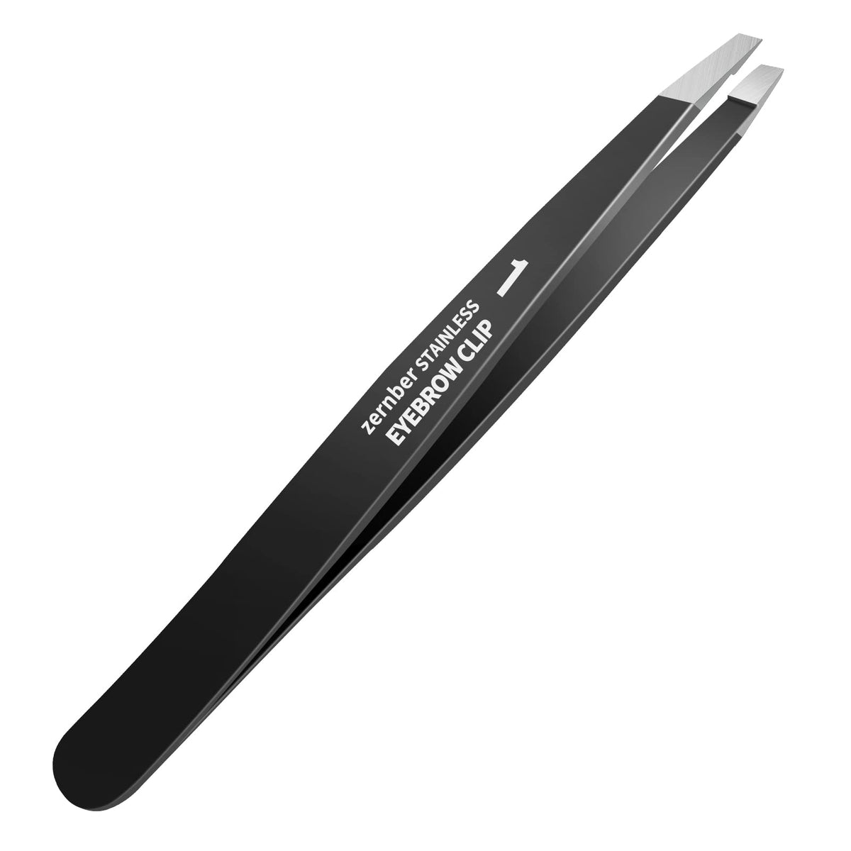 ZERNBER Eyebrow Tweezers front view with slant tip