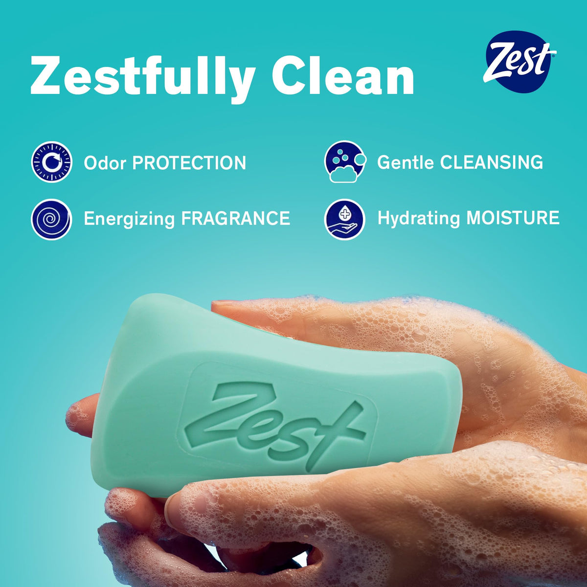 Zest 8-Bar Bath Size Soap Aqua in a bathroom setting