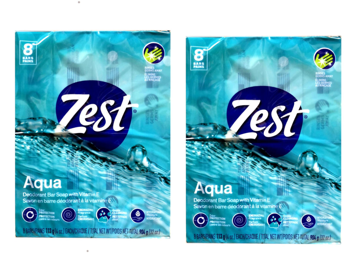 Zest Aqua Pure Cleansing Bar Soap bars stacked neatly