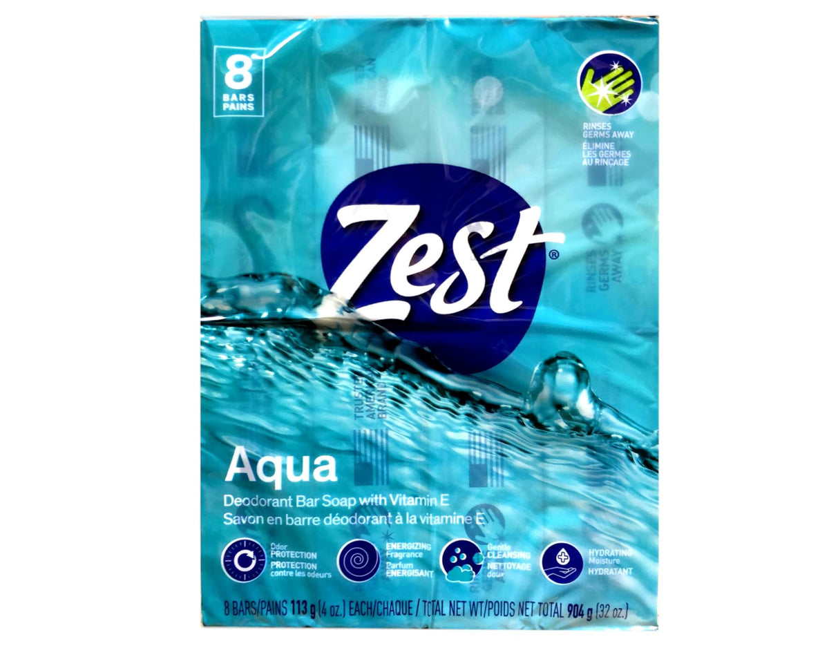 Zest Aqua Pure Cleansing Bar Soap close-up of a single bar