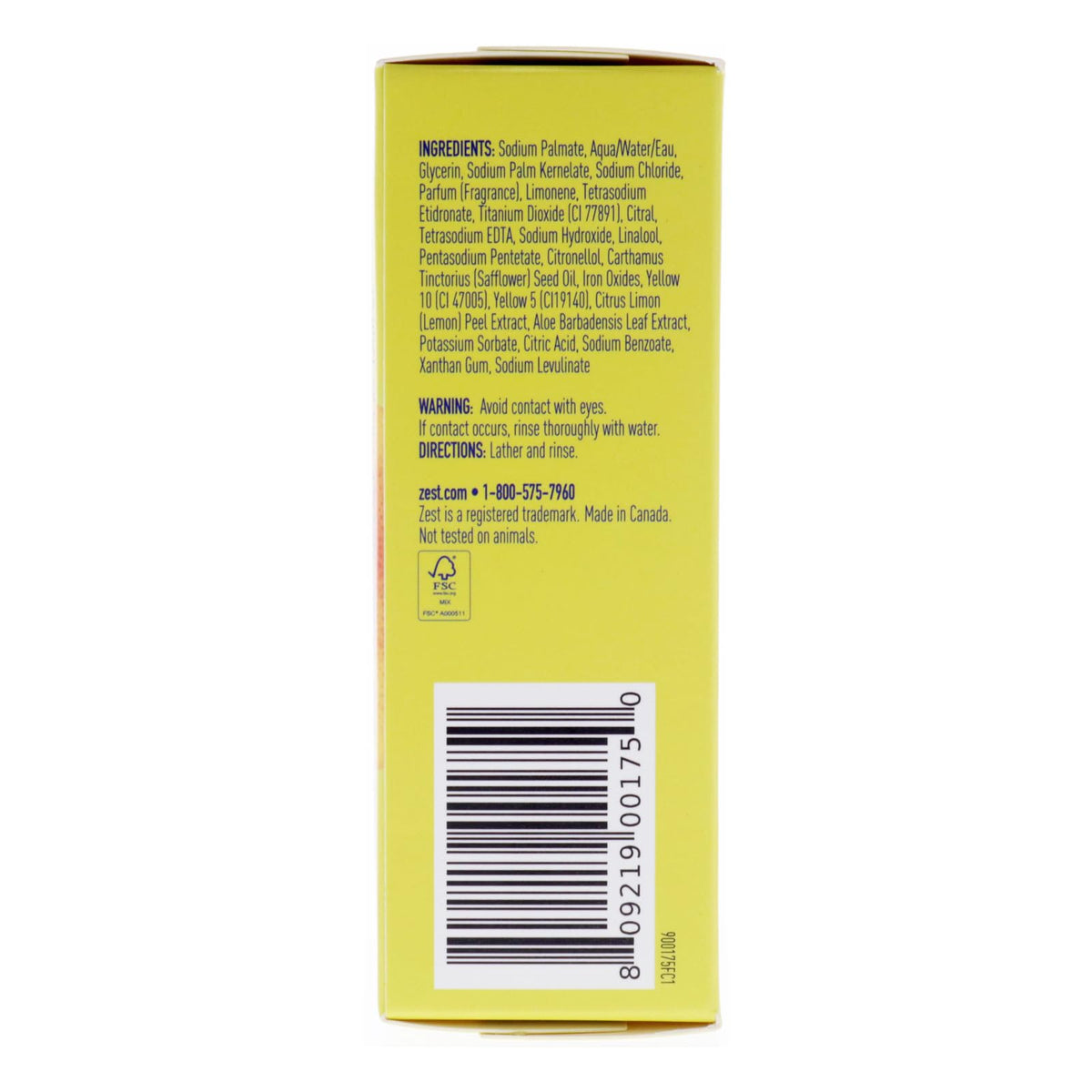 Zest Lemon Peel Bar Soap in a bathroom setting