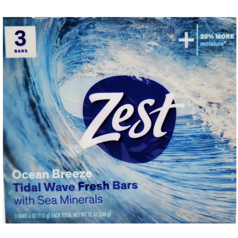 Zest Ocean Breeze Bar Soap 3 ct packaging front view