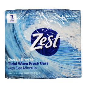 Zest Ocean Breeze Bar Soap 3 ct side view