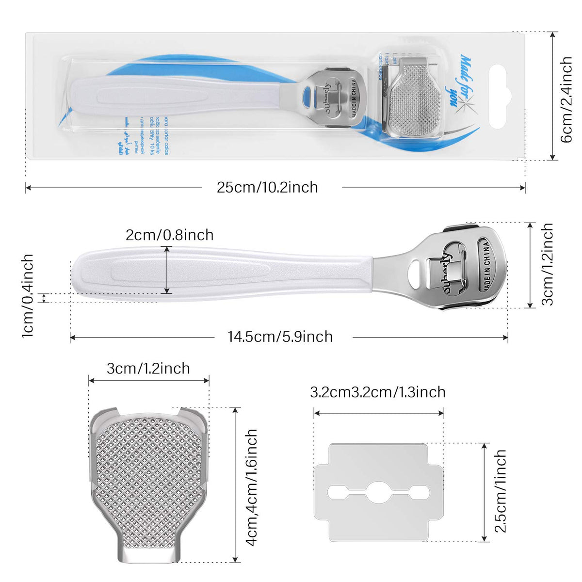 Zhehao Callus Shaver with detachable head and replacement blades