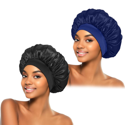 ZHENSILK silk bonnet black front view