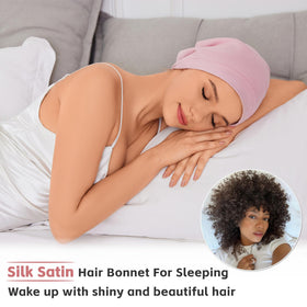 ZHENSILK Silk Satin Lined Bonnet adjustable strap close-up