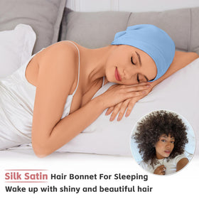 ZHENSILK Silk Satin Lined Bonnet adjustable strap detail