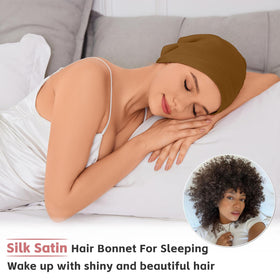 ZHENSILK Silk Satin Lined Bonnet adjustable strap detail