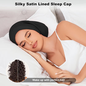 ZHENSILK Silk Satin Lined Bonnet adjustable strap detail