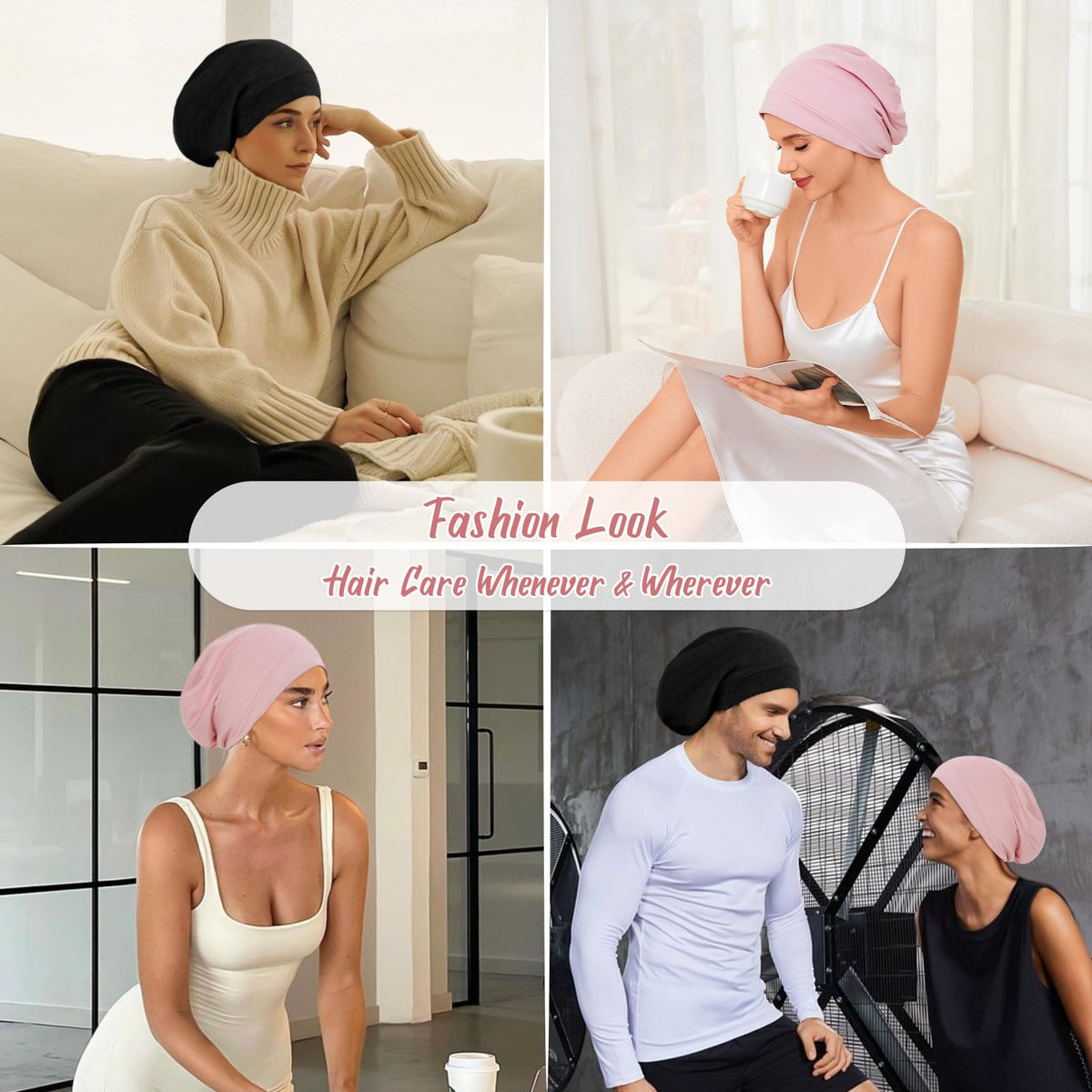 ZHENSILK Silk Satin Lined Bonnet back view showing fabric texture